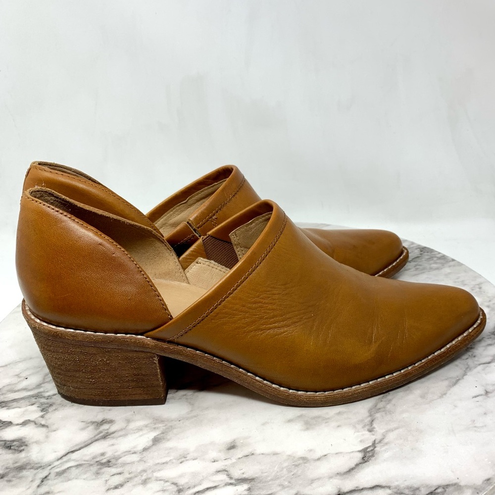Madewell The Brady Brown Leather Pointed Toe Lowcut Booties 9.5 Classic Boho - Picture 2 of 16